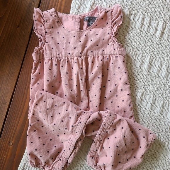 Baby Gap 12-18 month Pink Corduroy Long Romper with Stars 🌟 - Picture 1 of 6
